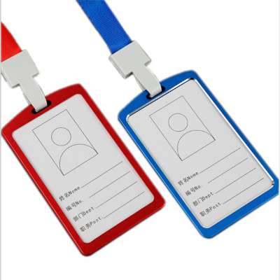 Aluminum Alloy Metal ID Card Badge Holder with Custom Printed Lanyard-Top Load