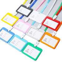 Economic Horizontal PP Plastic ID Card Badge Holder-Double Sides Clear