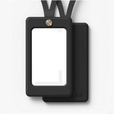 Hot Selling Vertical Silicon ID Card Badge Holder Black