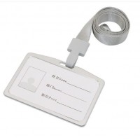 Horizontal Aluminum Alloy Business Work Card ID Badge Lanyard Holder Metal Badge holder  Cover