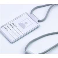 Aluminum Alloy Working ID Card Badge Holder with Round Cord Lanyard