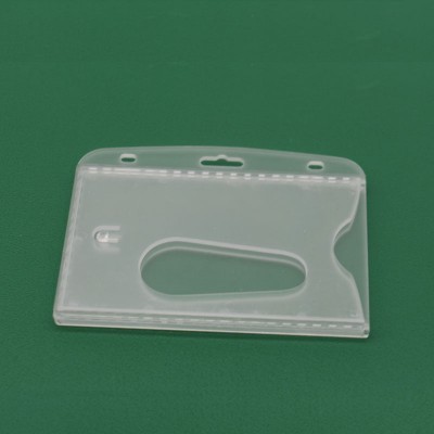 Hard Plastic ID Card  Badge Holders in Two Pockets Style For Students Workers Staff Business Credit Card Holder